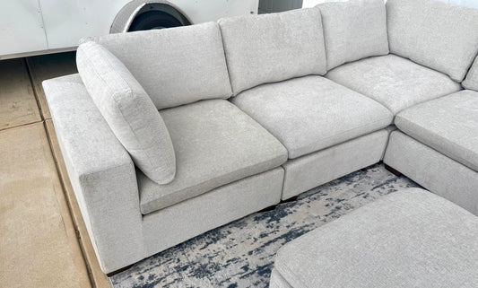 Grey Modular Sectional with Ottoman