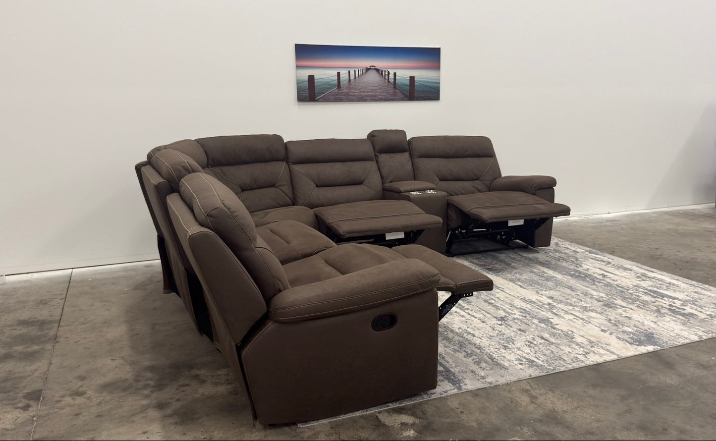 Performance Fabric Brown Manual Recliner