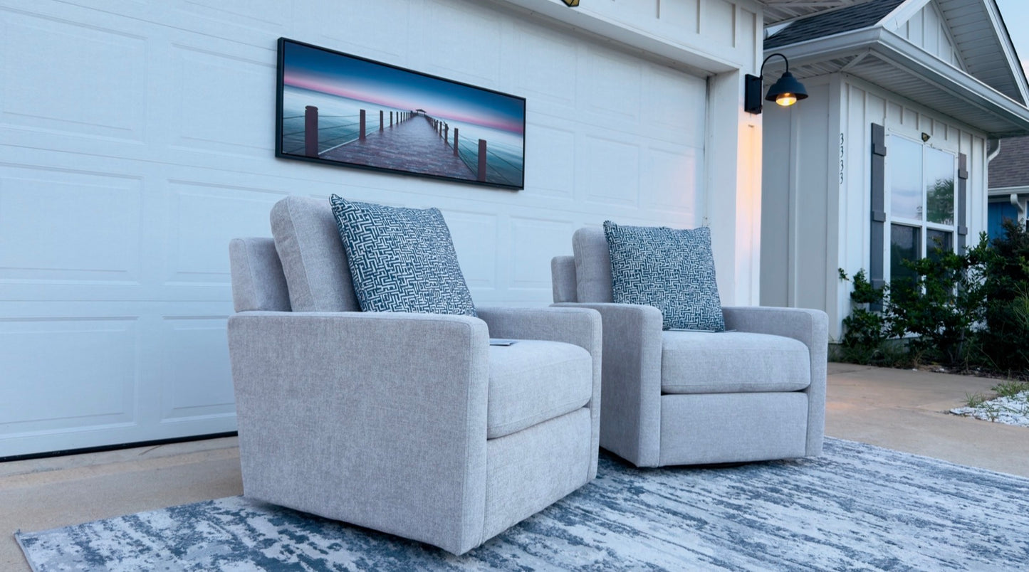Coastal Swivel Chair Set