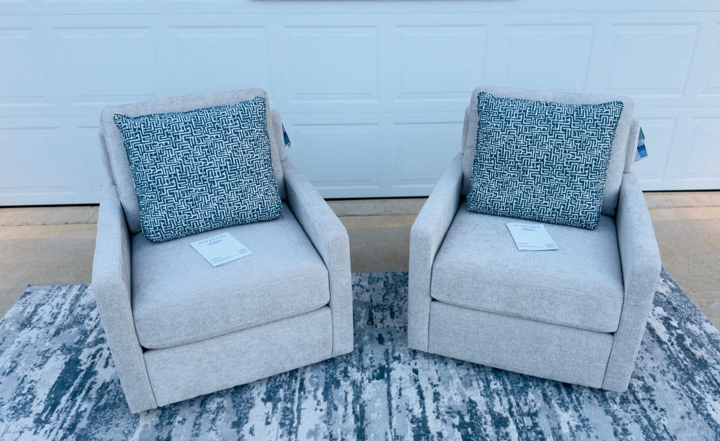 Coastal Swivel Chair Set