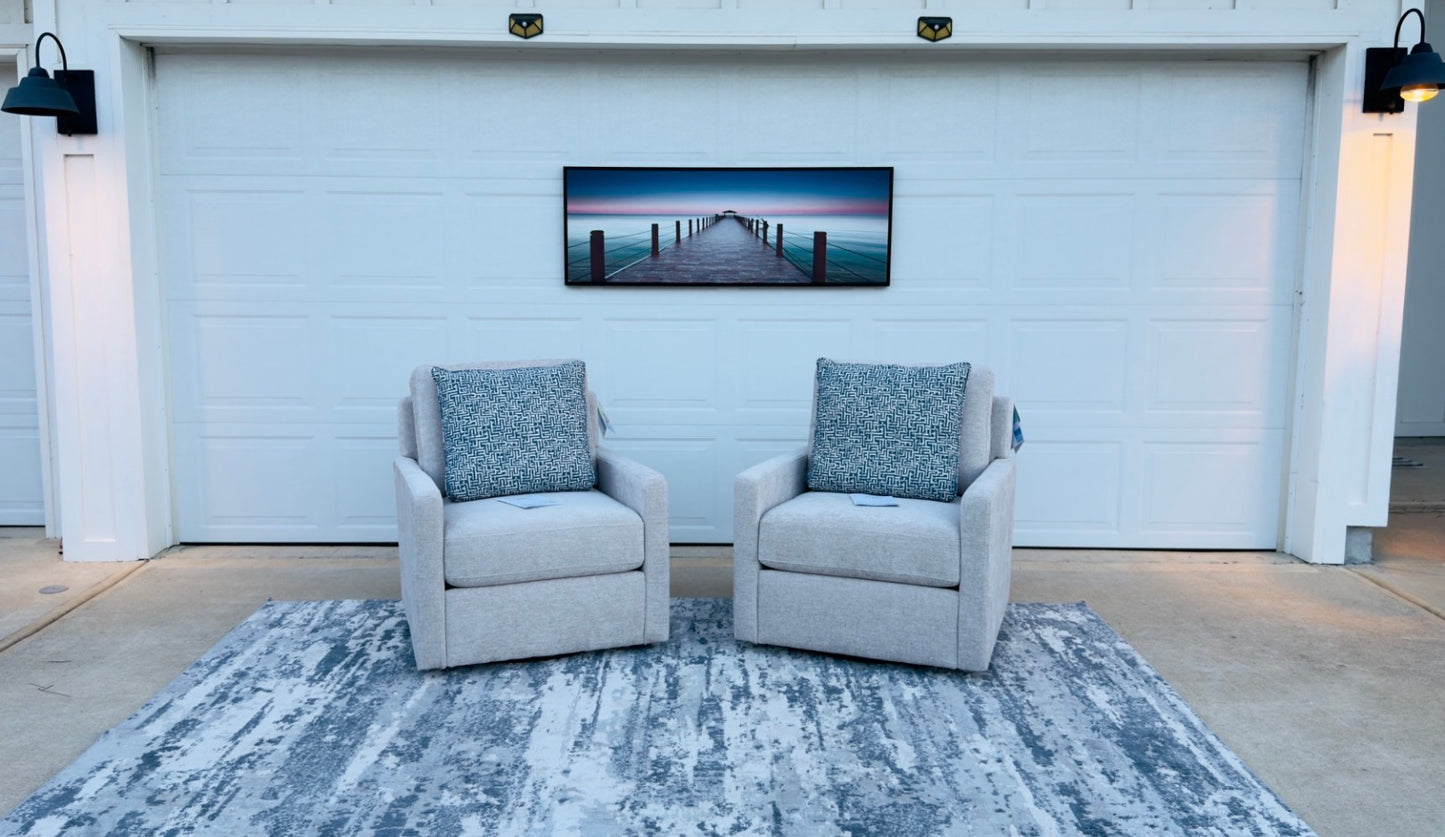 Coastal Swivel Chair Set