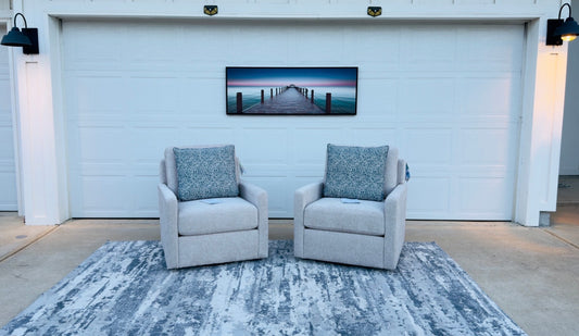 Coastal Swivel Chair Set