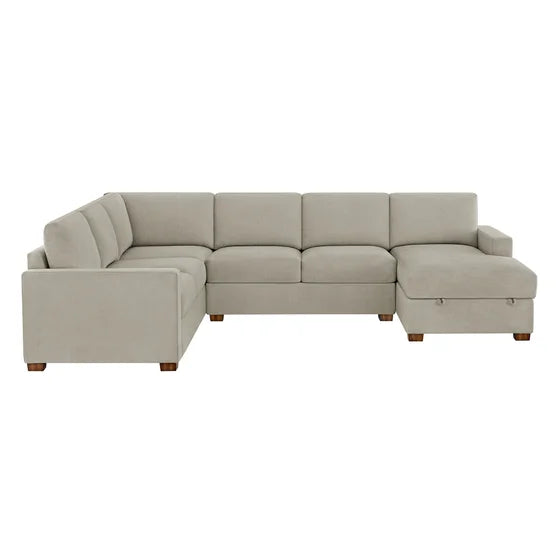 Fabric Sectional with Storage Chaise