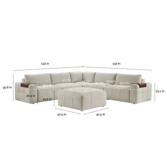 6-piece Modular Fabric Sectional