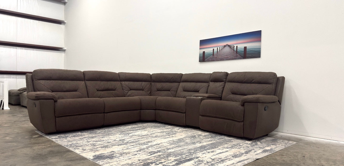 Performance Fabric Brown Manual Recliner