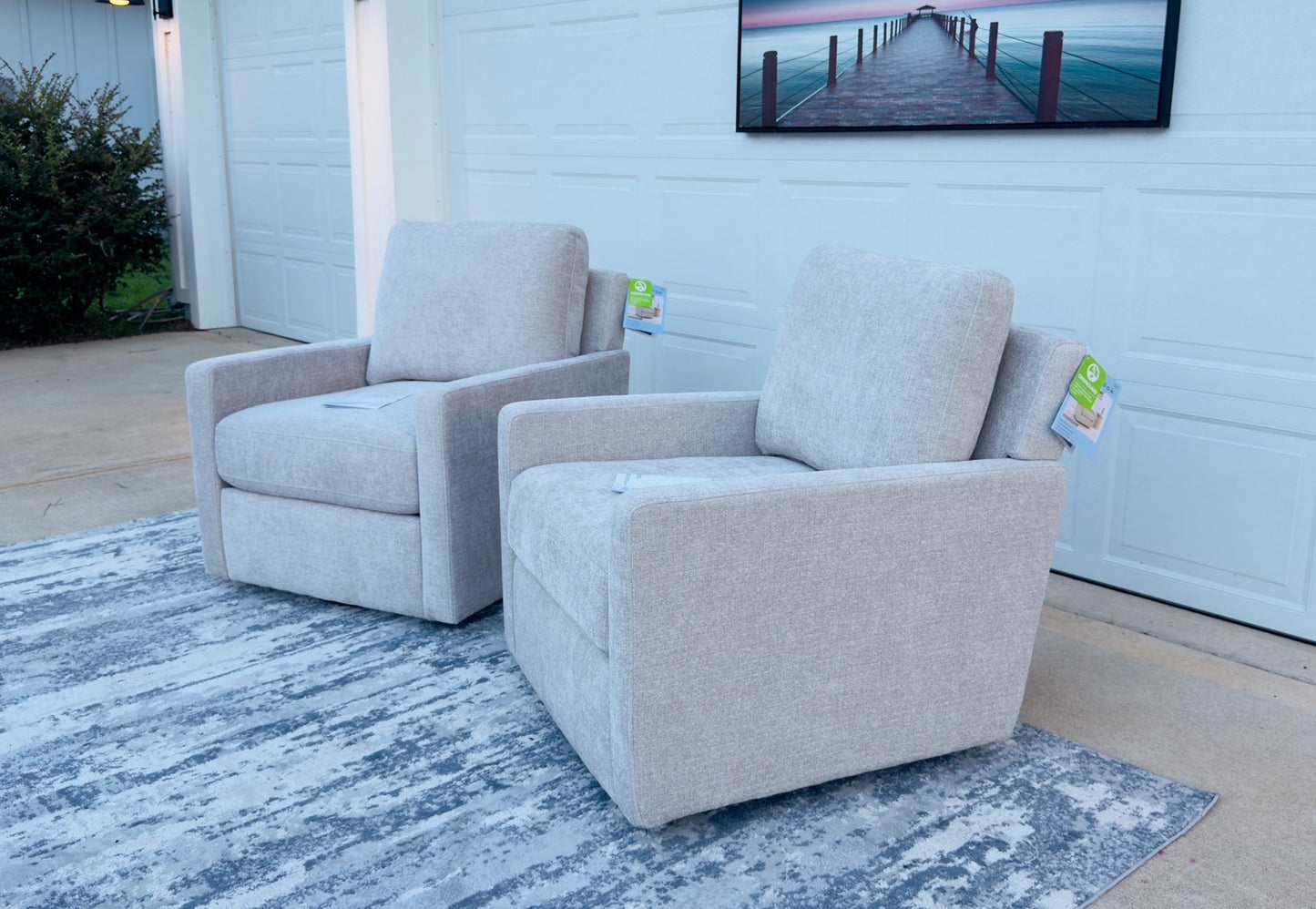 Coastal Swivel Chair Set