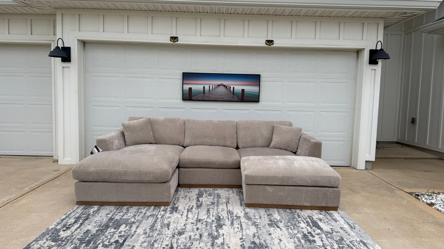 Henredon Caley Reversible Sofa Chaise with Ottoman