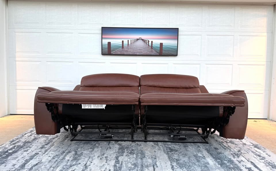 Mocha Brown Power Recliner with Head Tilt