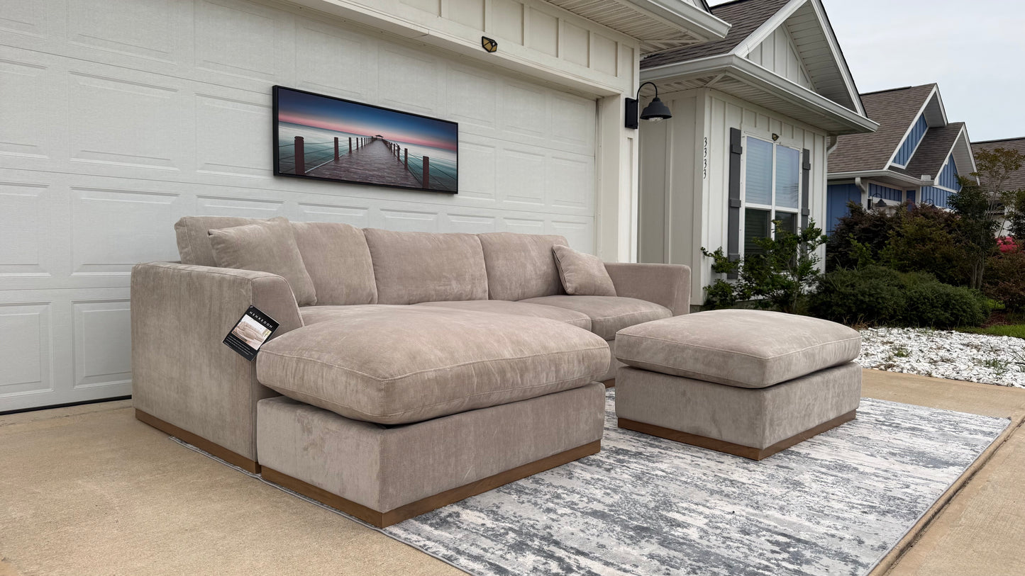 Henredon Caley Reversible Sofa Chaise with Ottoman