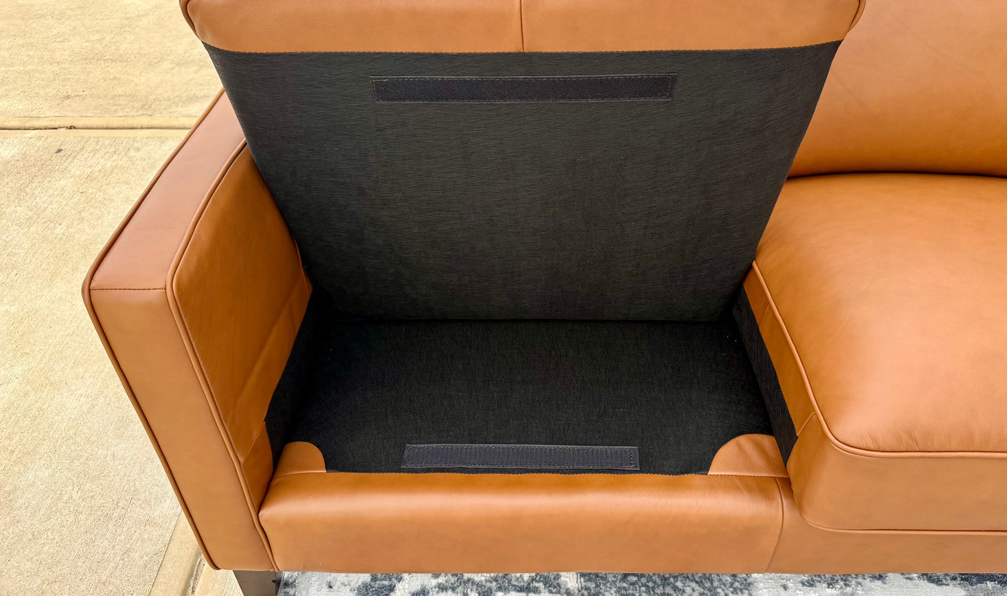 Mid Century Modern Leather Sofa Set