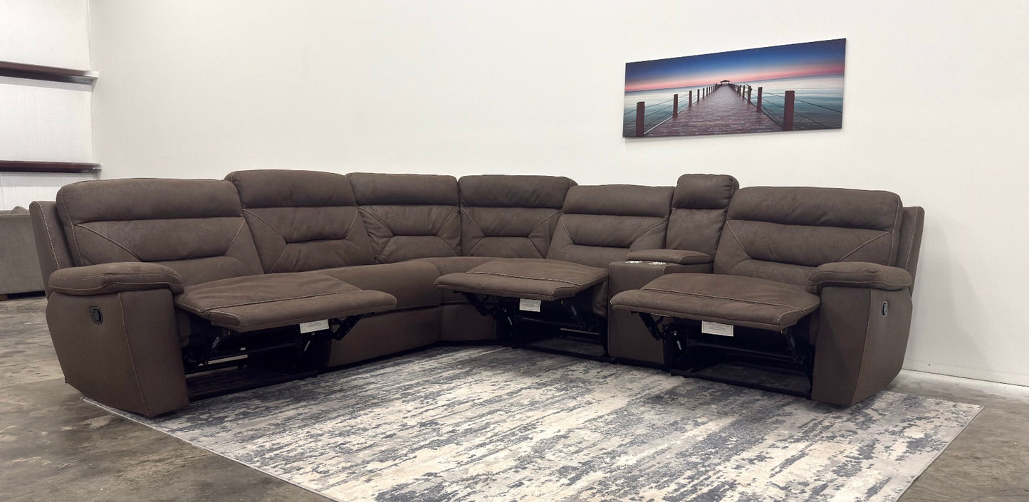 Performance Fabric Brown Manual Recliner