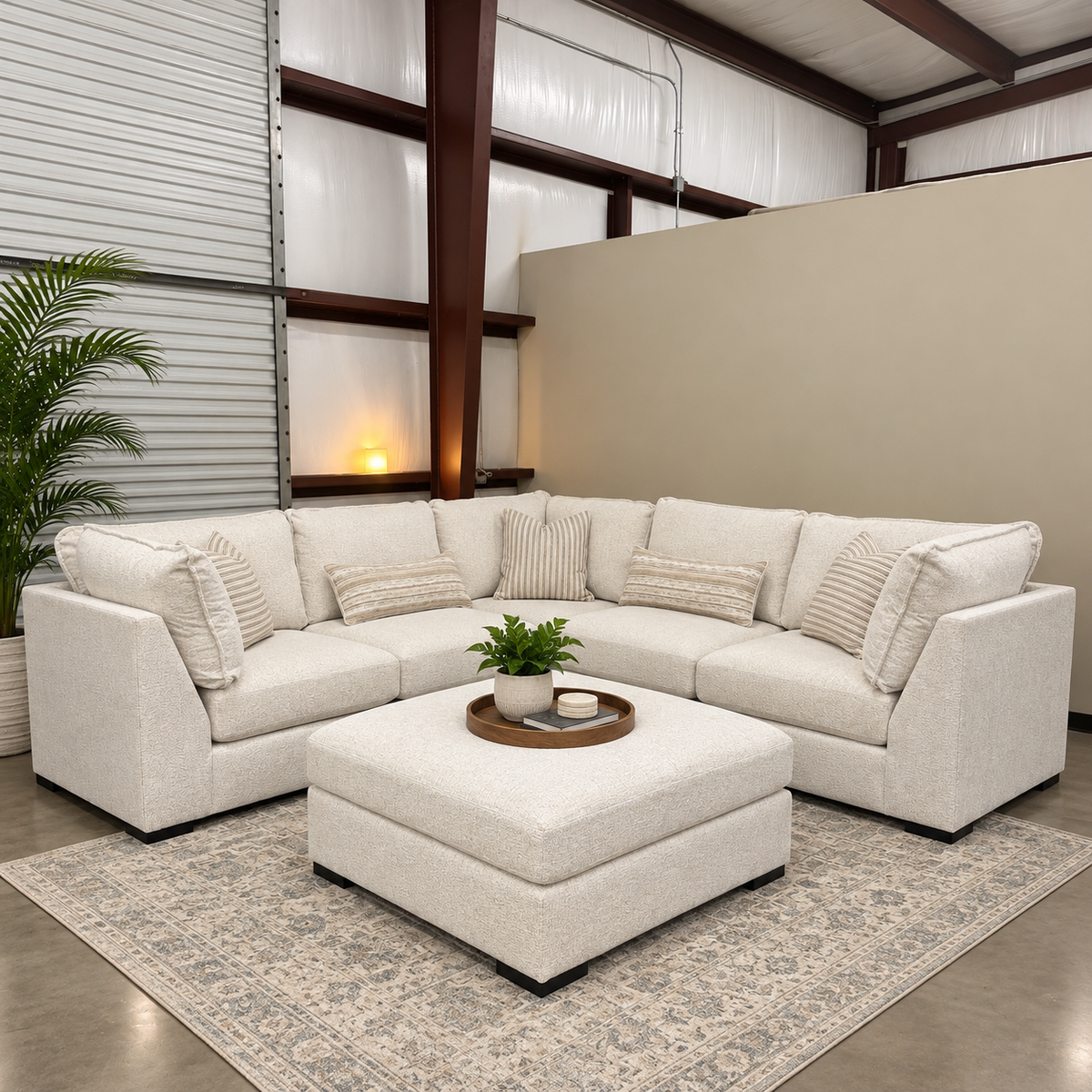 Donelson Creek 5-Piece Sectional + Oversized Ottoman