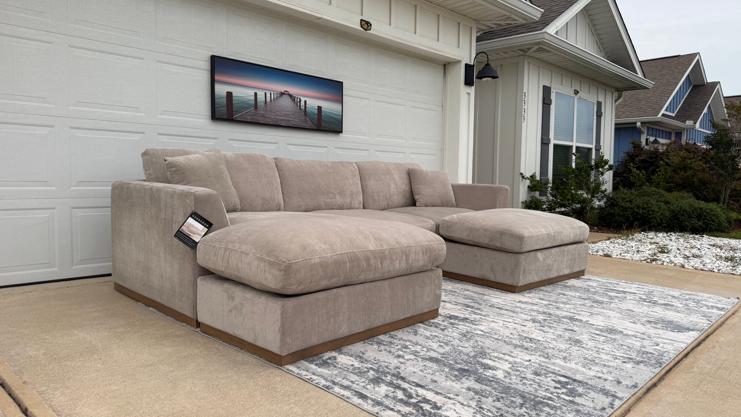 Henredon Caley Reversible Sofa Chaise with Ottoman
