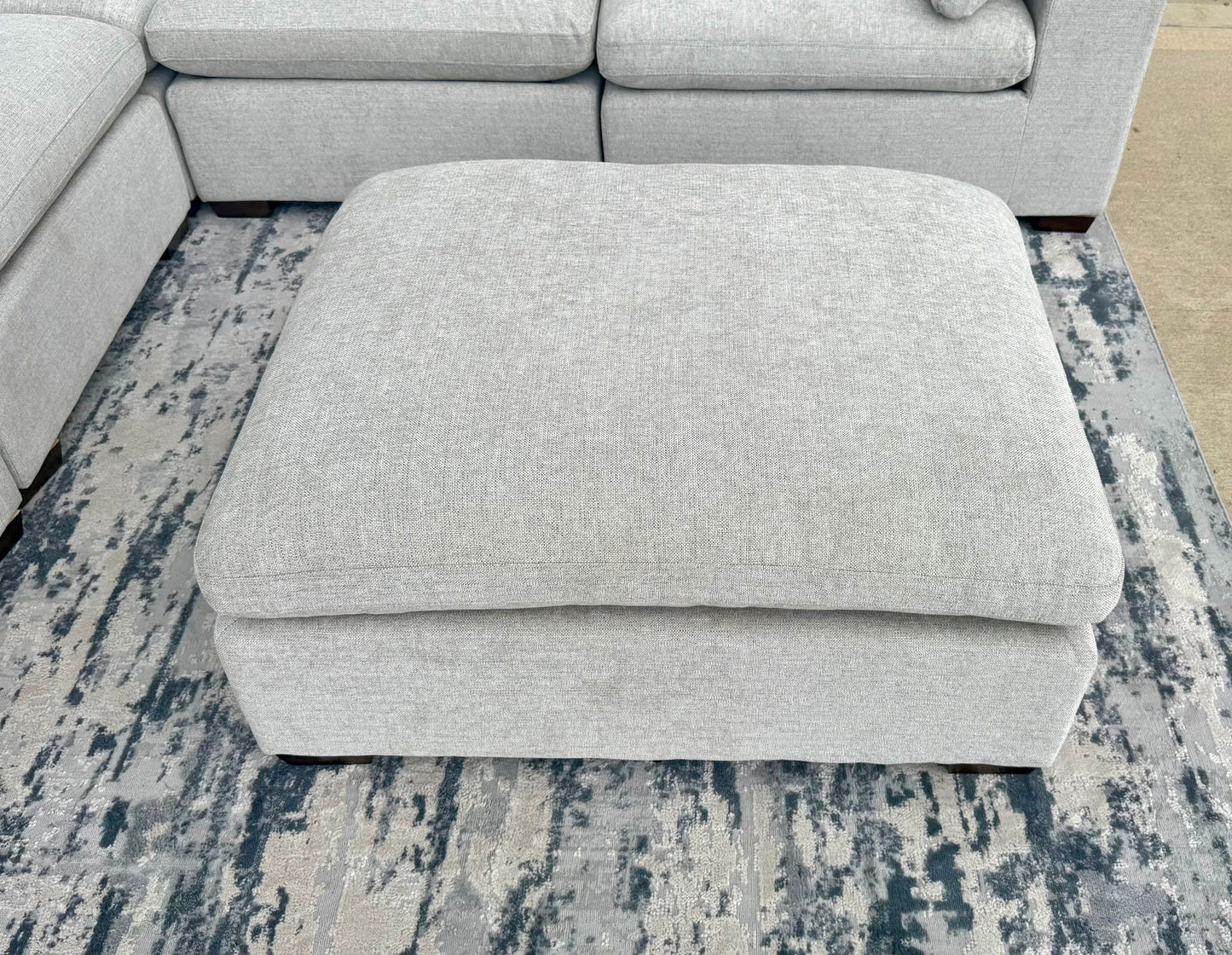 Grey Modular Sectional with Ottoman