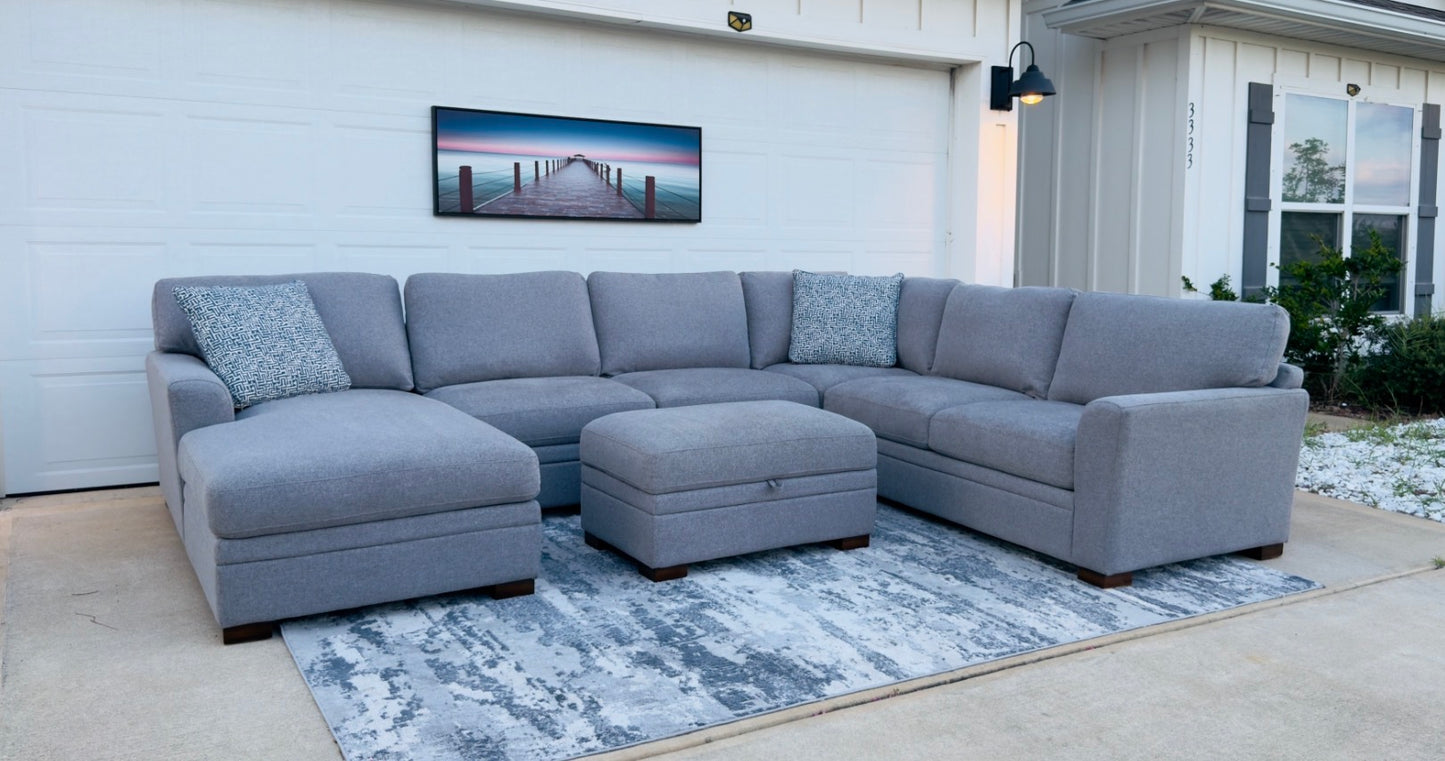 3 Piece Sectional with Storage Ottoman