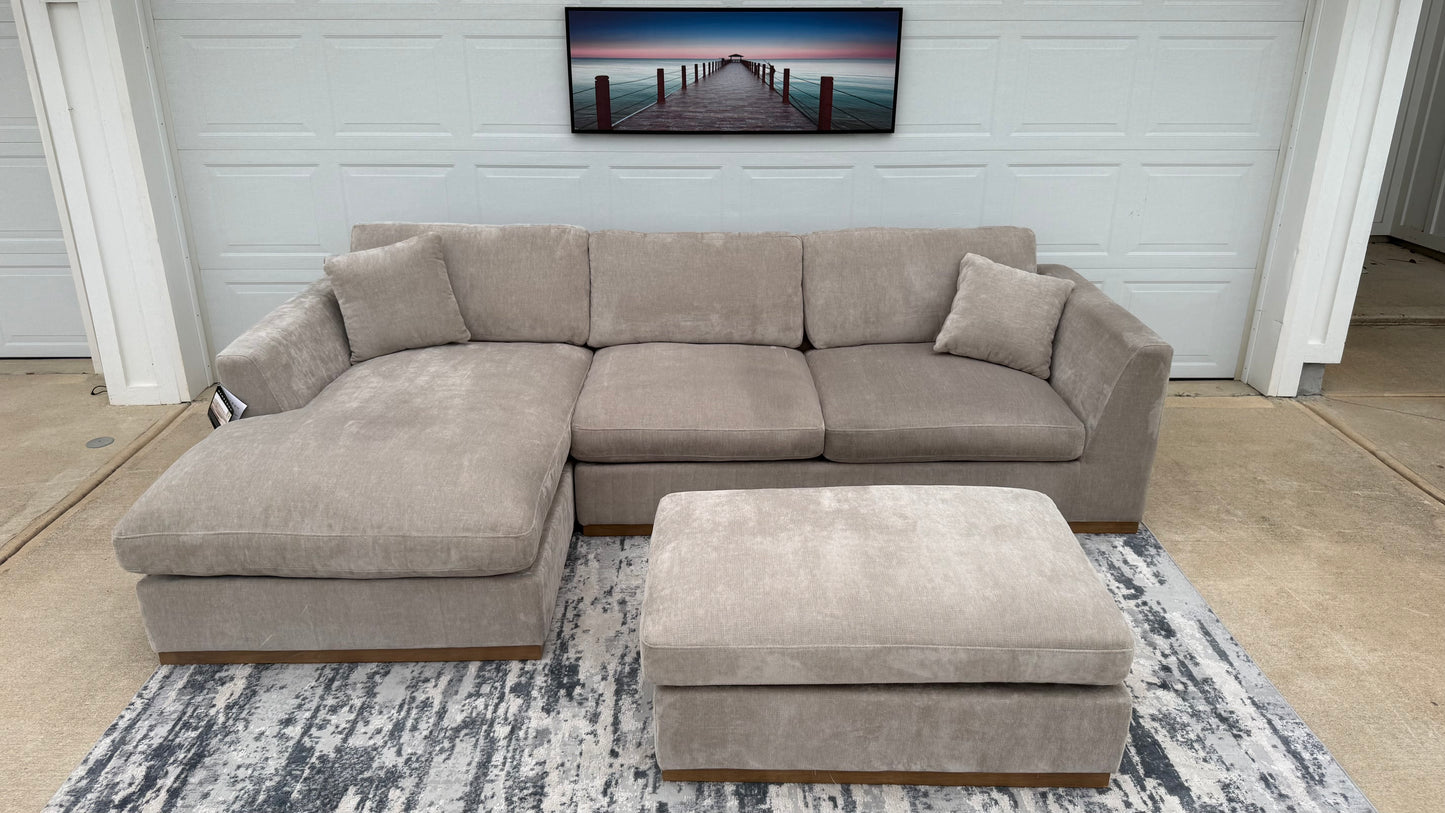 Henredon Caley Reversible Sofa Chaise with Ottoman