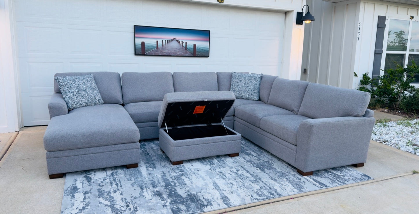 3 Piece Sectional with Storage Ottoman