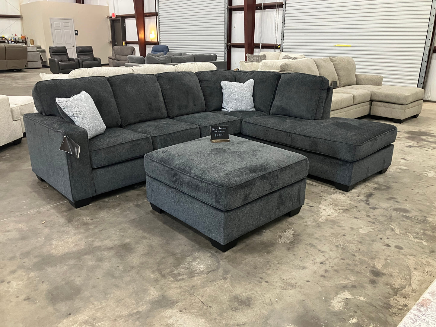 2 Piece Sectional with Ottoman