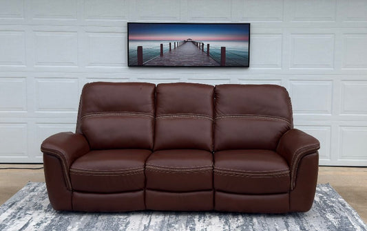 Brown Leather Power Recliner With Head Tilt