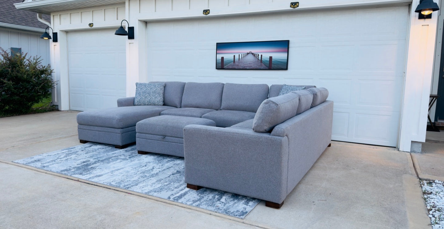 3 Piece Sectional with Storage Ottoman