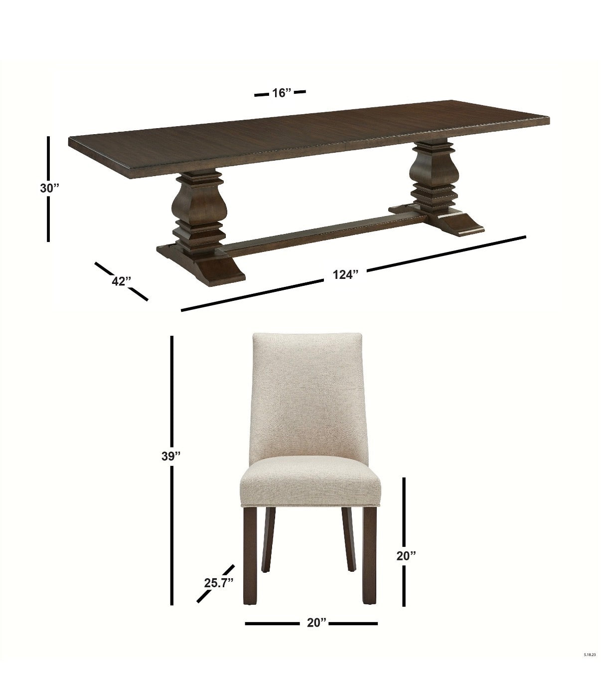 9 PC Dining Set With Leaf