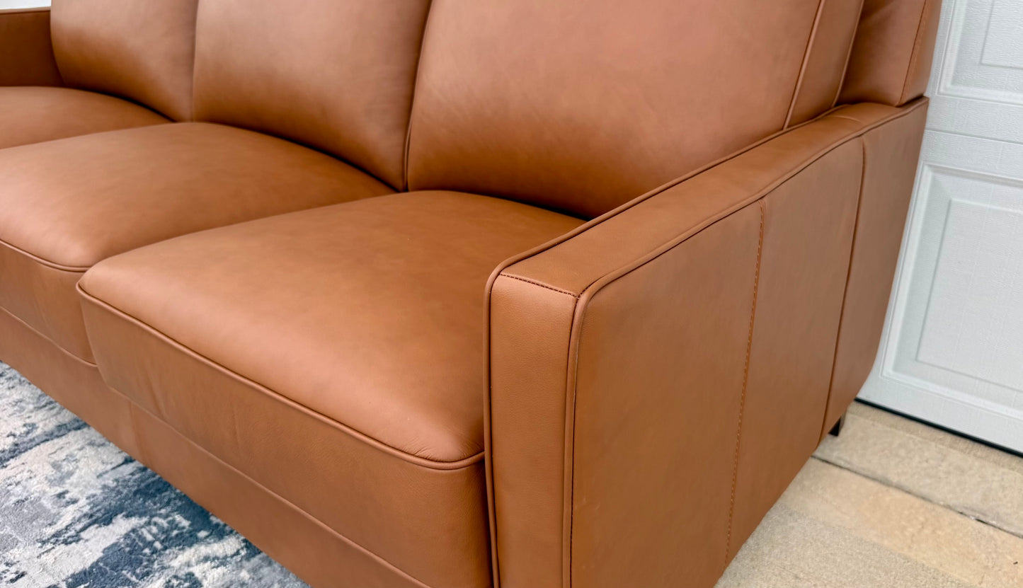 Mid Century Modern Leather Sofa Set