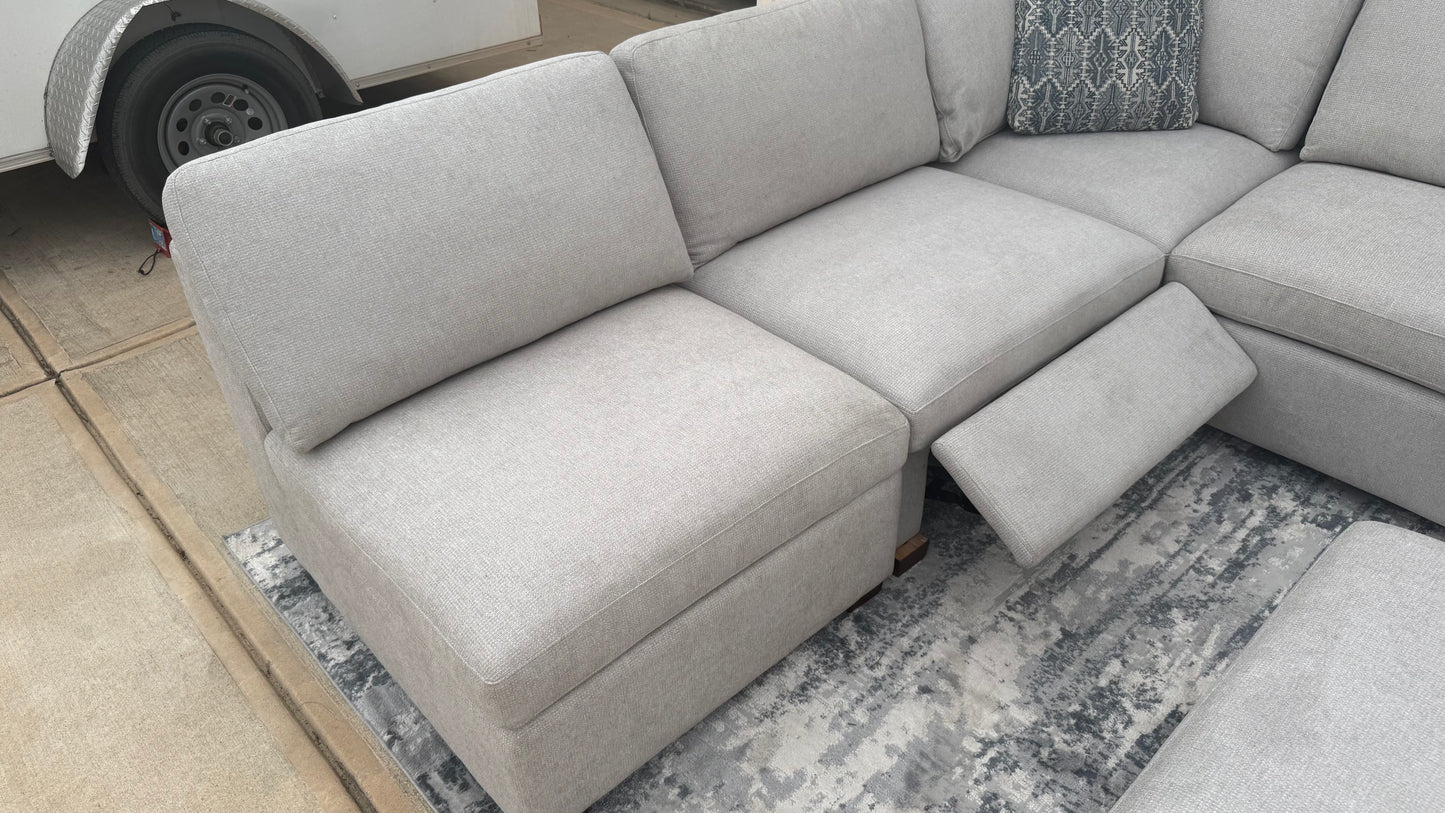 Gray 6-piece Fabric Modular Power Sectional
