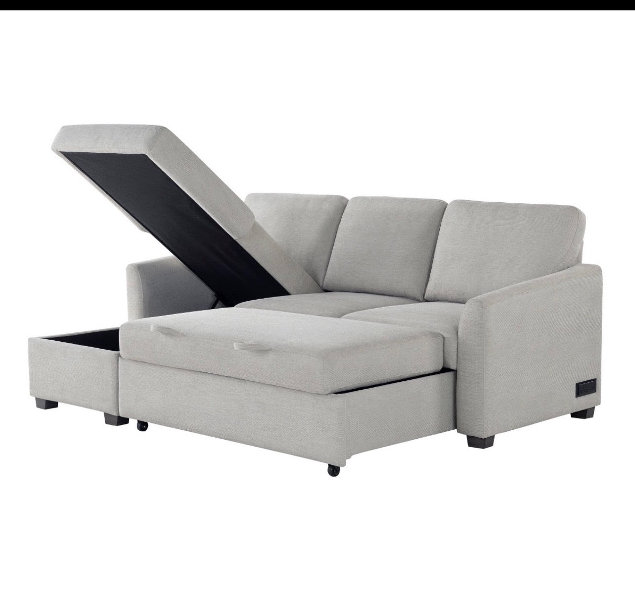 Beige sleeper Sofa With Chaise