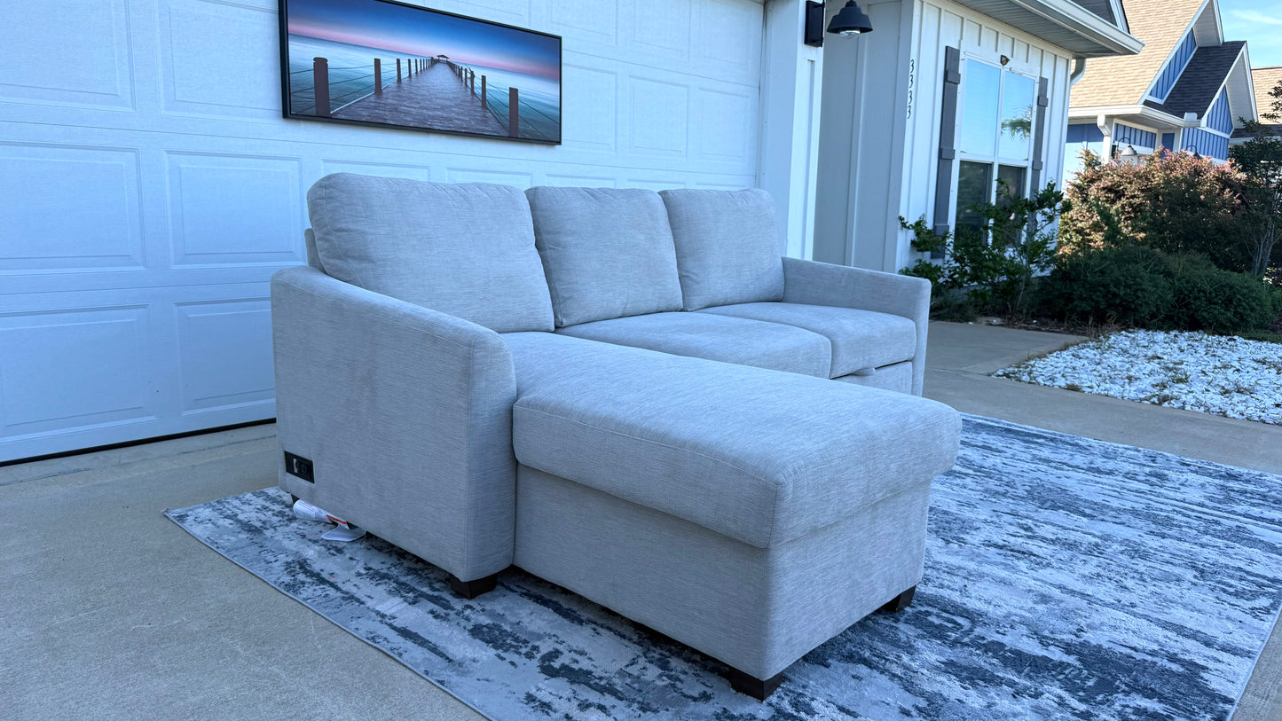 Beige sleeper Sofa With Chaise