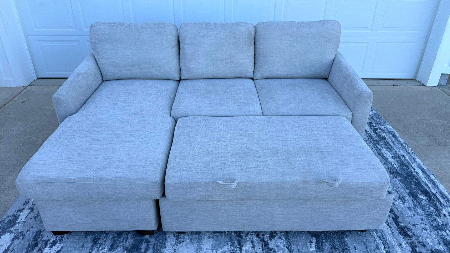Beige sleeper Sofa With Chaise
