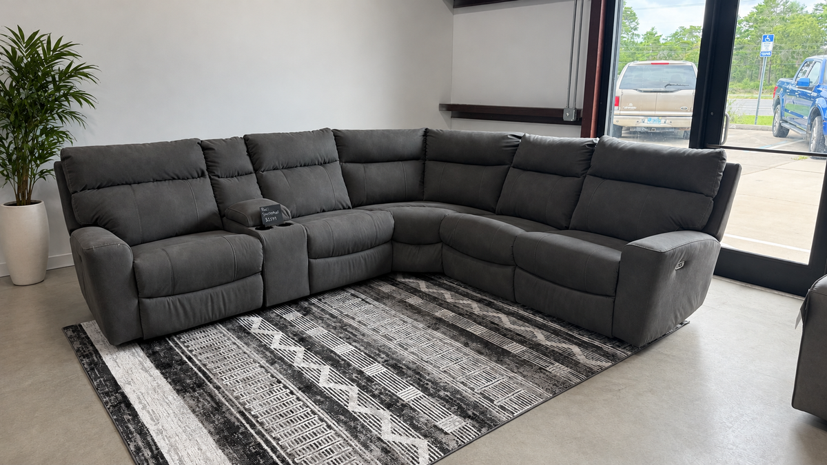 Next-Gen DuraPella Performance Fabric 6-Piece Dual Power Reclining Modular Sectional with Console