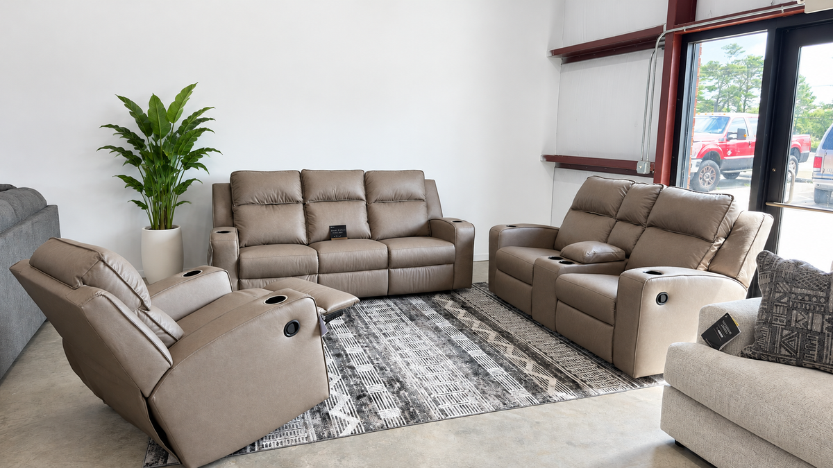 Lavenhorne Faux Leather Manual Recliner Set