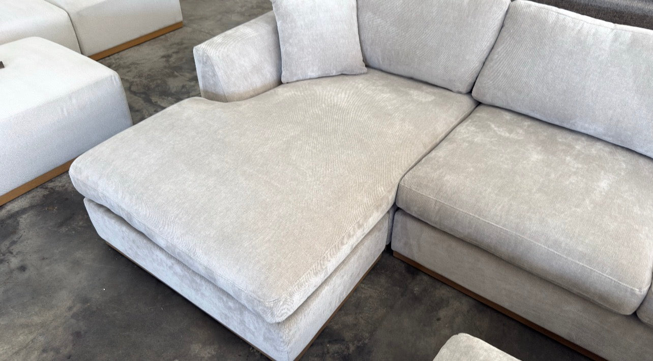 Henredon Caley Reversible Sofa Chaise with Ottoman - Taupe