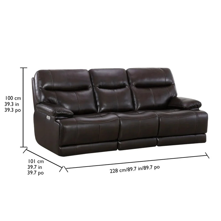 Brown Leather Power Reclining Sofa Set – With Power Head Tilt