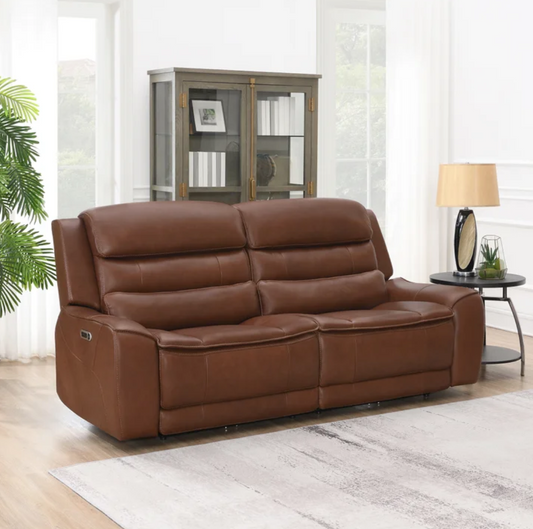 Mocha Brown Power Recliner with Head Tilt