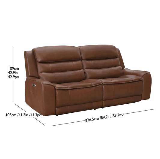 Mocha Brown Power Recliner with Head Tilt