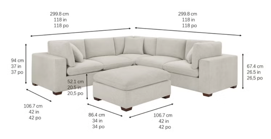 Thomasville Lowell 6-piece Modular Sectional - Light Gray